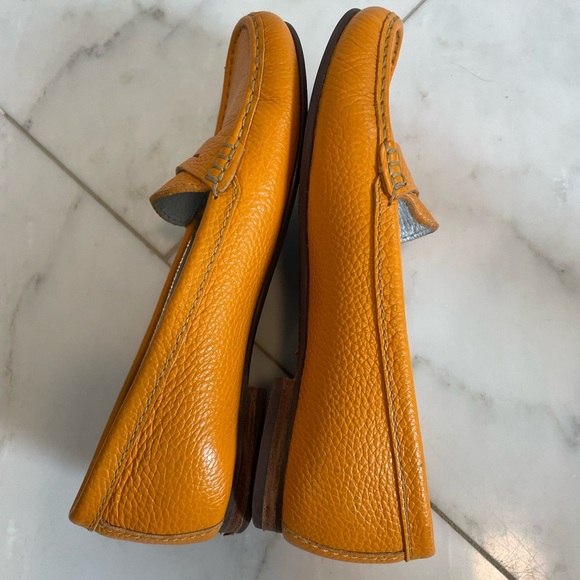 Driver Club USA Greenwich 7.5 yellow leather driving shoe flat slip-on loafers - Picture 6 of 10